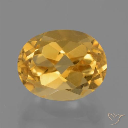 2.96ct 자연스러운 딥 골든 오렌지 황수정, 타원형, VVS-VS