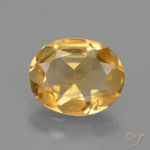 1.82ct 자연스러운 딥 골든 오렌지 황수정, 타원형, VS
