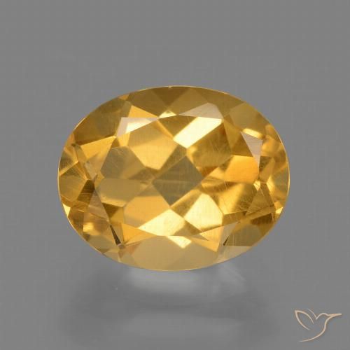2.41ct 자연스러운 미디엄 라이트 오렌지 골드 황수정, 타원형, VS