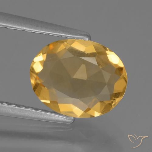 1.59ct 자연스러운 미디엄 다크 골든 황수정, 타원형, VS