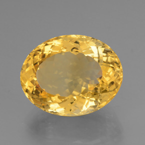 16.78캐럿 천연 브라이트 골드 시트린, 타원형 컷, 18.7×14.7 mm, VVS