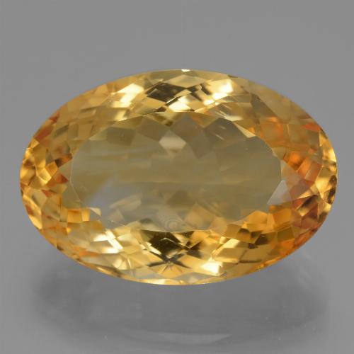 16.80캐럿 천연 딥 골든 오렌지 시트린, 타원형 컷, 20.6×14 mm, VVS