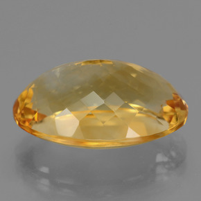 16.80캐럿 천연 딥 골든 오렌지 시트린, 타원형 컷, 20.6×14 mm, VVS