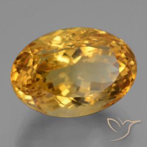 19.01캐럿 천연 다크 오렌지-골드 시트린, 타원형 컷, 19.4×13.5 mm, VVS