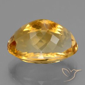 19.01캐럿 천연 다크 오렌지-골드 시트린, 타원형 컷, 19.4×13.5 mm, VVS