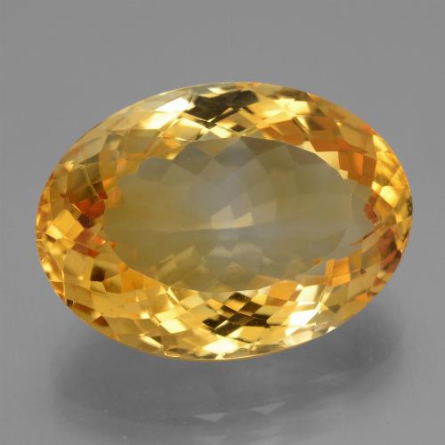 16.41캐럿 천연 딥 오렌지-골드 시트린, 타원형 컷, 19.9×14.5 mm, VVS