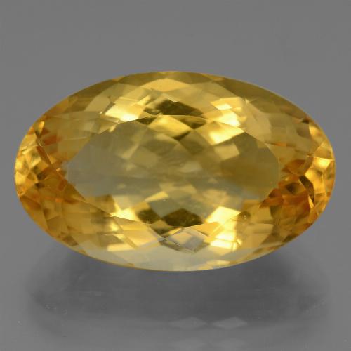 15.88캐럿 천연 딥 골든 오렌지 시트린, 타원형 컷, 21.3×13.2 mm, VVS