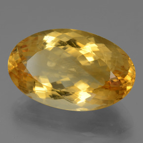 15.88캐럿 천연 딥 골든 오렌지 시트린, 타원형 컷, 21.3×13.2 mm, VVS