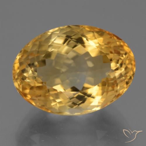 13.53ct 자연스러운 다크 골든 황수정, 타원형, VVS-VS