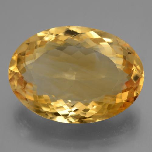 16.76캐럿 천연 딥 골든 오렌지 시트린, 타원형 컷, 20.9×15.1 mm, VVS