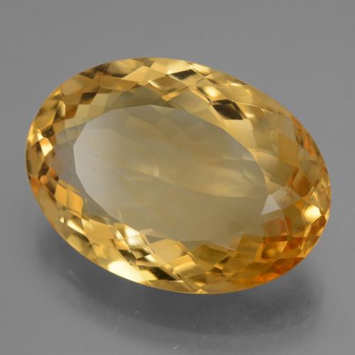 16.76캐럿 천연 딥 골든 오렌지 시트린, 타원형 컷, 20.9×15.1 mm, VVS