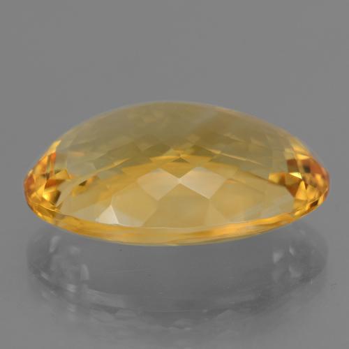 16.76캐럿 천연 딥 골든 오렌지 시트린, 타원형 컷, 20.9×15.1 mm, VVS