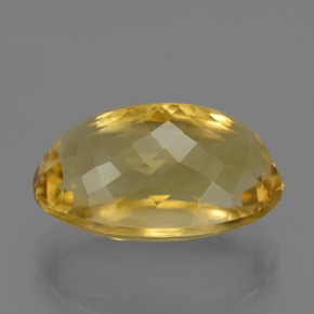18.28캐럿 천연 미디엄 다크 골든 시트린, 타원형 컷, 20.2×13.2 mm, VVS