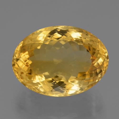 19.99캐럿 천연 딥 골든 오렌지 시트린, 타원형 컷, 20.3×14.9 mm, VVS