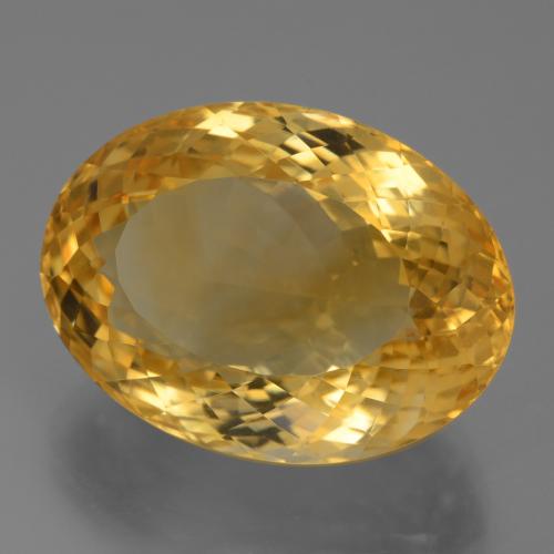 24.63캐럿 천연 미디엄 다크 골든 시트린, 타원형 컷, 21.6×15.9 mm, VVS
