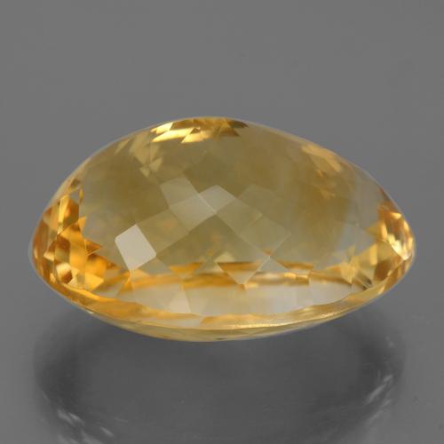 24.63캐럿 천연 미디엄 다크 골든 시트린, 타원형 컷, 21.6×15.9 mm, VVS