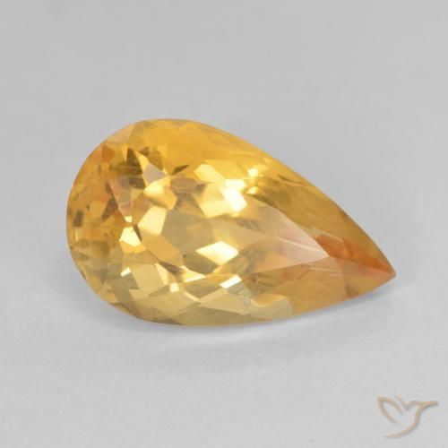 5.83ct 자연스러운 다크 골든 황수정, 배 모양, VVS