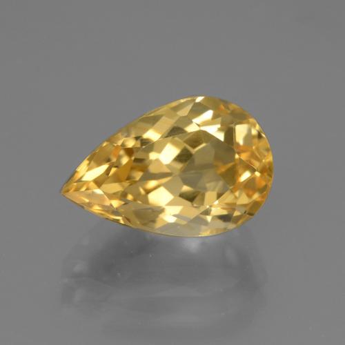 3.65캐럿 천연 미디엄 다크 골든 시트린, 배 모양, 12.1×8 mm, VVS