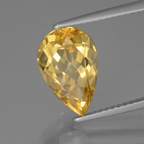 3.65캐럿 천연 미디엄 다크 골든 시트린, 배 모양, 12.1×8 mm, VVS