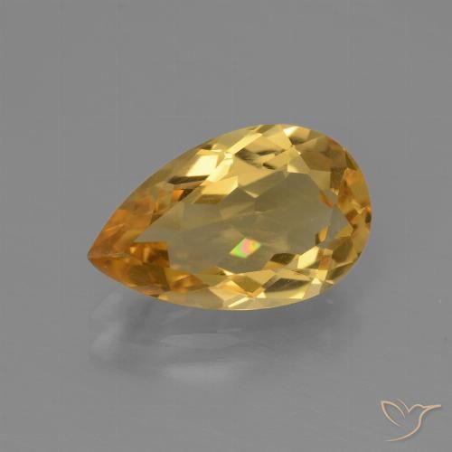 2.80ct 자연스러운 딥 골든 오렌지 황수정, 배 모양, VVS