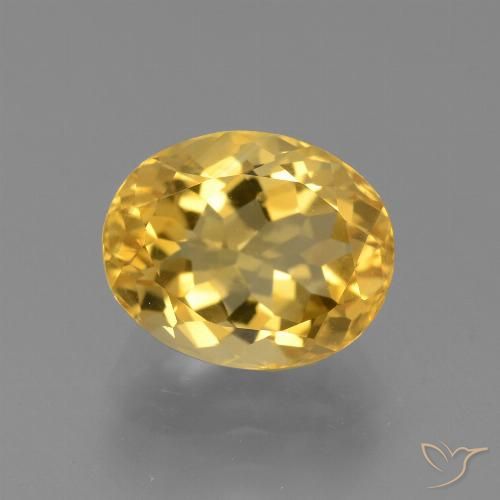 4.13ct 자연스러운 골든 오렌지 황수정, 타원형, VVS-VS