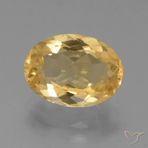 3.80ct 자연스러운 금 황수정, 타원형, VVS-VS