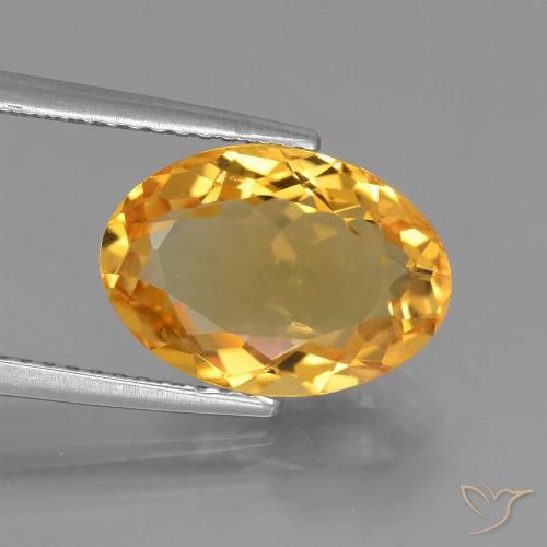 3.94ct 자연스러운 딥 오렌지-골드 황수정, 타원형, VVS-VS