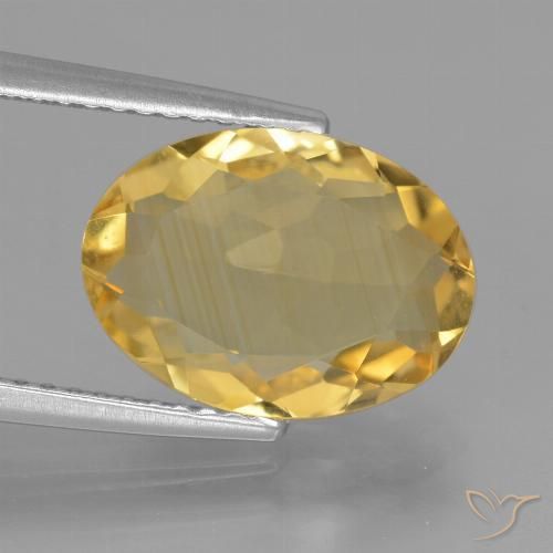 3.21ct 자연스러운 골든 오렌지 황수정, 타원형, VVS