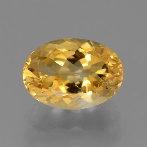 3.74캐럿 천연 딥 골든 오렌지 시트린, 타원형 컷, 11.9×8.5 mm, VVS