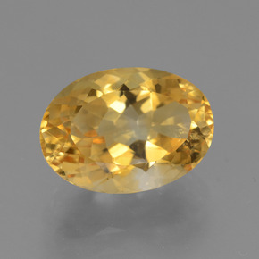 3.74캐럿 천연 딥 골든 오렌지 시트린, 타원형 컷, 11.9×8.5 mm, VVS