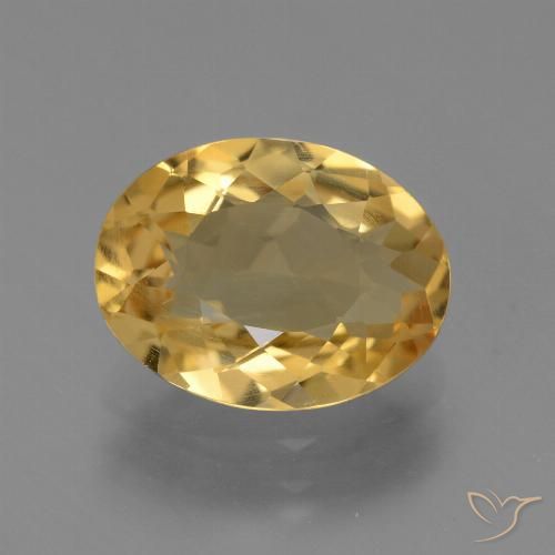 2.96ct 자연스러운 미디엄 다크 골든 황수정, 타원형, VVS-VS