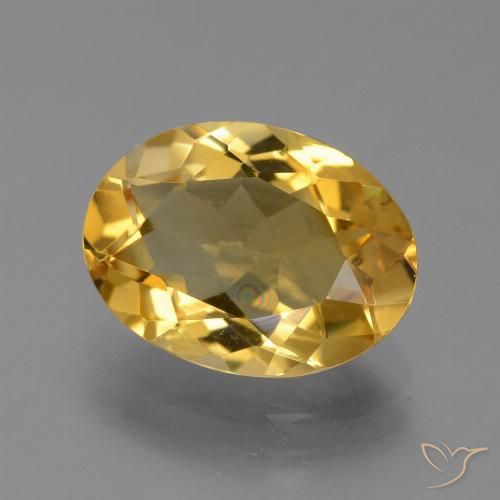 3.21ct 자연스러운 딥 골든 오렌지 황수정, 타원형, VVS