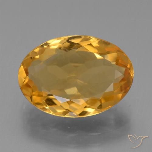 4.91ct 자연스러운 딥 오렌지-골드 황수정, 타원형, VVS