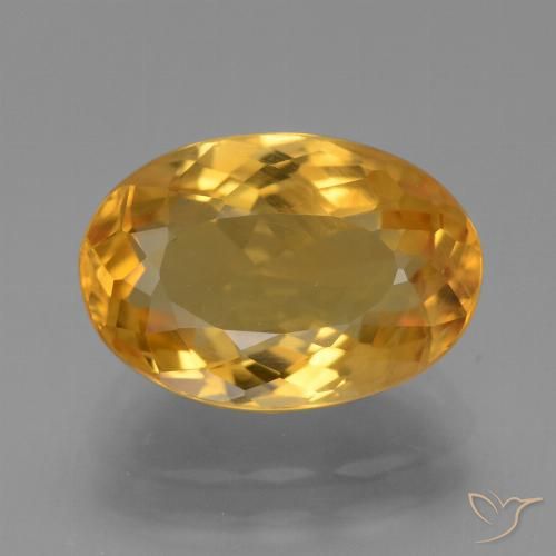 3.95ct 자연스러운 다크 오렌지-골드 황수정, 타원형, VS