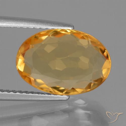 4.64ct 자연스러운 다크 오렌지 황수정, 타원형, VS