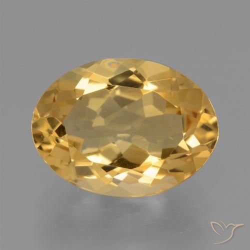 3.63ct 자연스러운 라이트 오렌지-골드 황수정, 타원형, VVS
