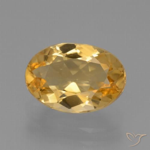 2.48ct 자연스러운 미디엄 다크 골든 황수정, 타원형, VVS