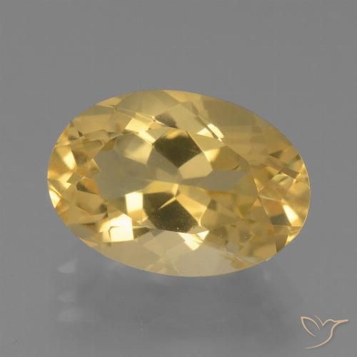 4.46ct 자연스러운 미디엄 골드 황수정, 타원형, VVS