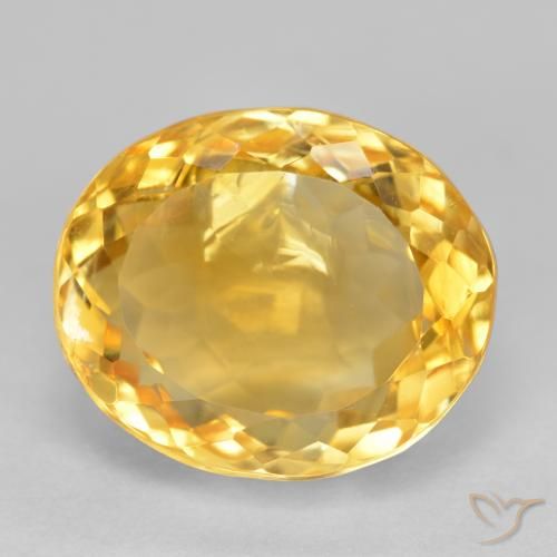 6.38ct 자연스러운 미디엄 골드 황수정, 타원형, SI