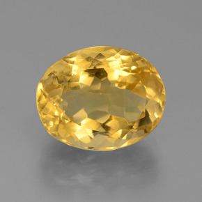 5.95캐럿 천연 미디엄 골드 시트린, 타원형 컷, 12.6×10.1 mm, VVS