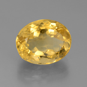 5.95캐럿 천연 미디엄 골드 시트린, 타원형 컷, 12.6×10.1 mm, VVS