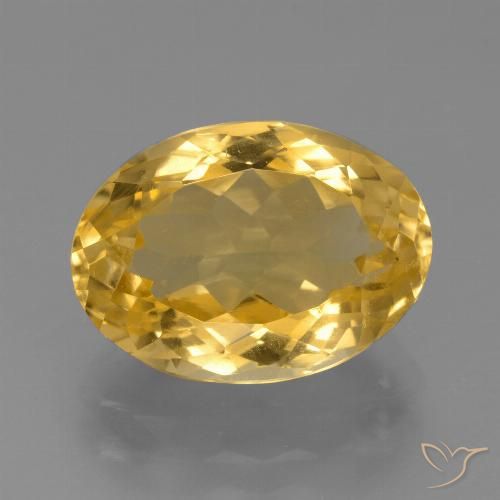 6.54ct 자연스러운 미디엄 골드 황수정, 타원형, VVS