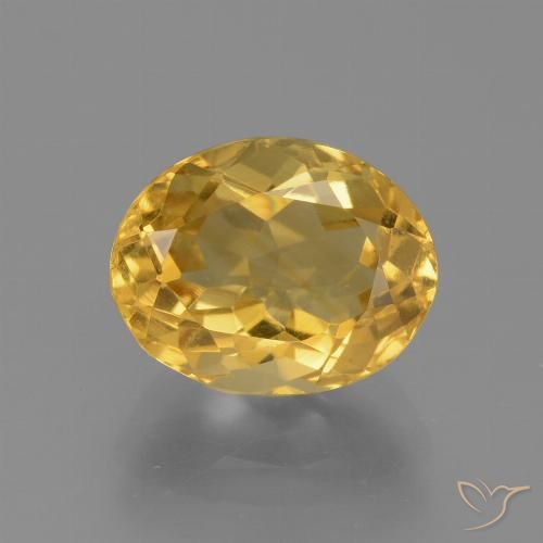 3.13ct 자연스러운 금 황수정, 타원형, VVS