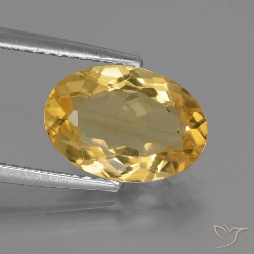 2.63ct 자연스러운 브라이트 골드 황수정, 타원형, VVS