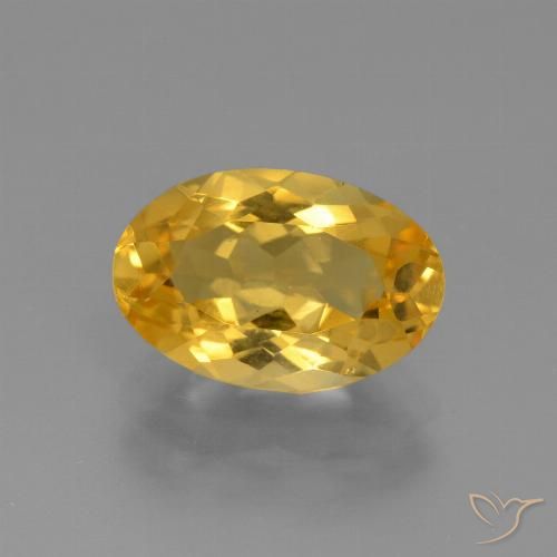 2.21ct 자연스러운 딥 골든 오렌지 황수정, 타원형, VVS