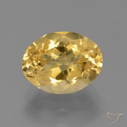 3.51ct 자연스러운 미디엄 골드 황수정, 타원형, VS