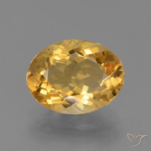 2.95ct 자연스러운 미디엄 다크 골든 황수정, 타원형, VVS
