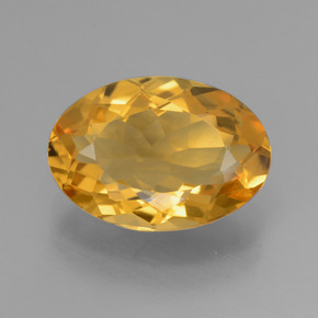 3.18캐럿 천연 다크 오렌지-골드 시트린, 타원형 컷, 12.3×8.6 mm, VVS