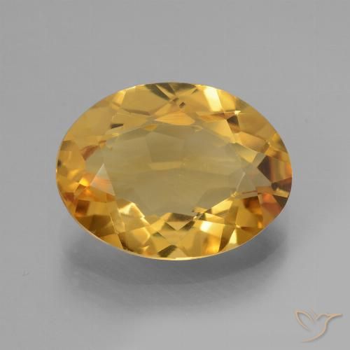 3.18ct 자연스러운 다크 골든 황수정, 타원형, VVS-VS