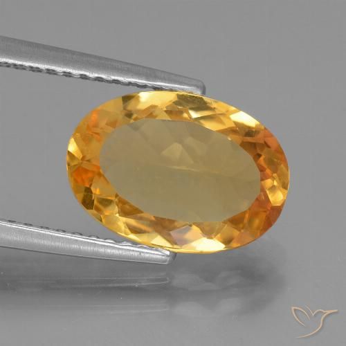 2.70ct 자연스러운 딥 오렌지-골드 황수정, 타원형, VVS